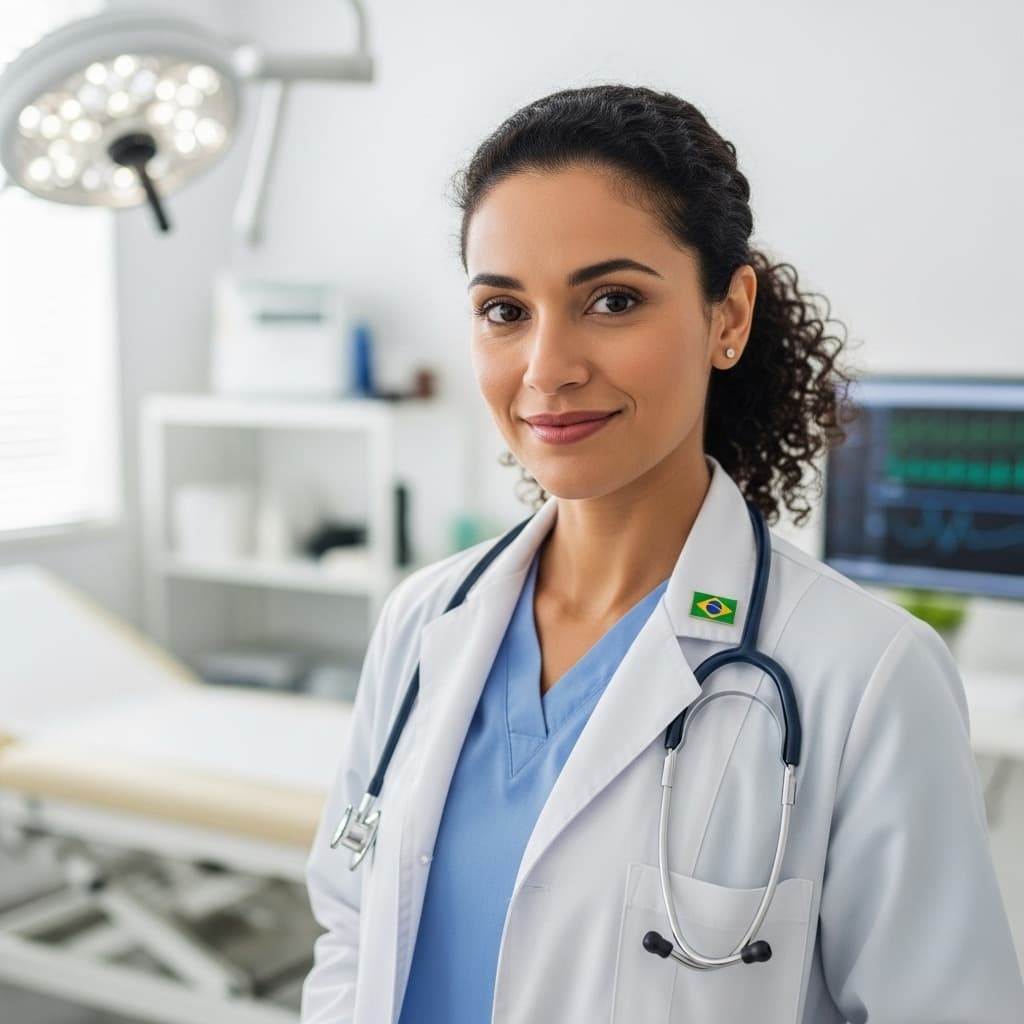 Médico utilizando o Health Voice