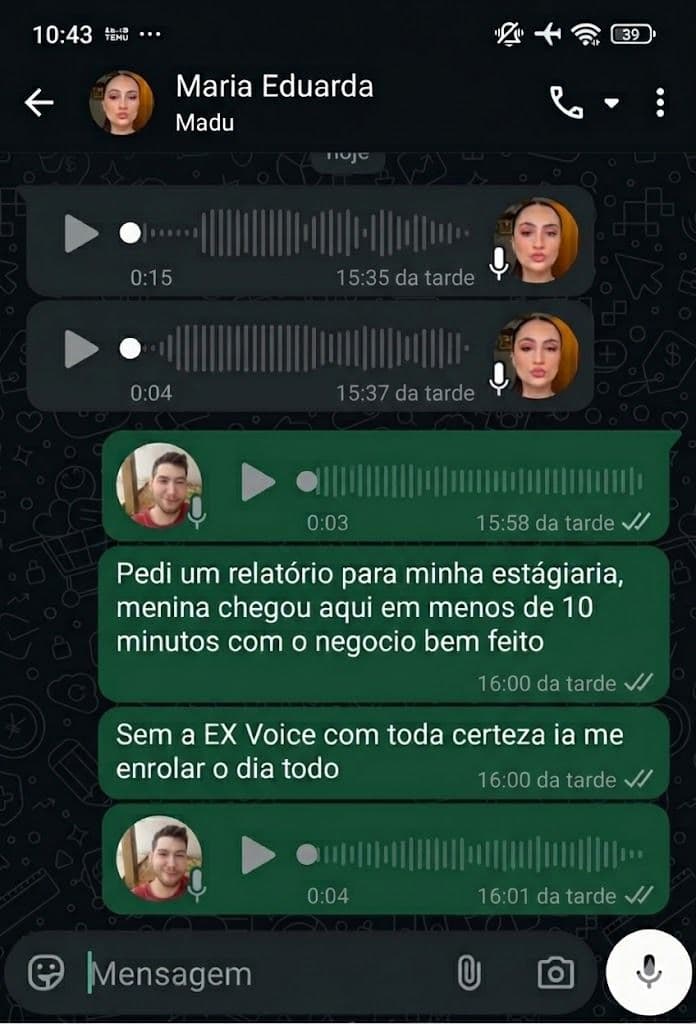 Mensagem de médico no WhatsApp